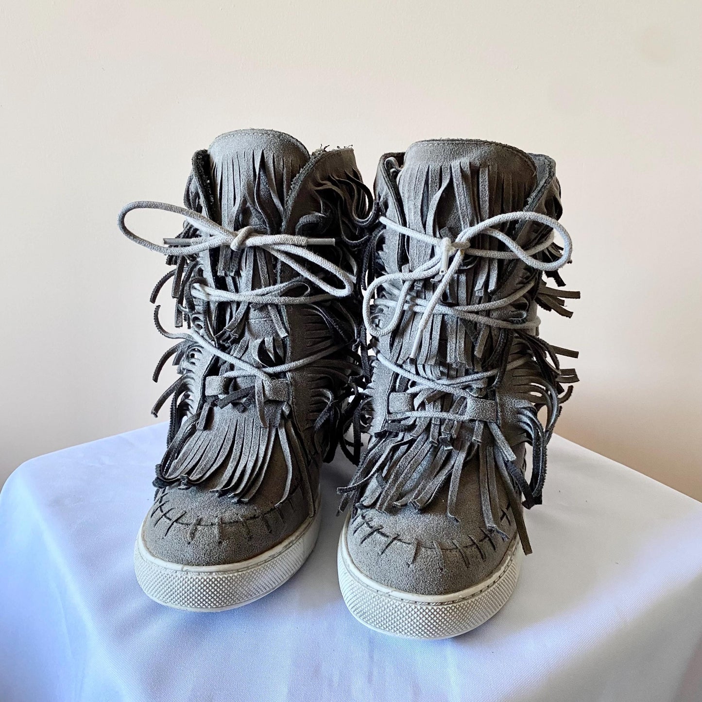 Unbranded Bekett Wedge Suede Leather Hi-Top Like Isabel Marant Sneakers Shoes Womens Size EUR 38