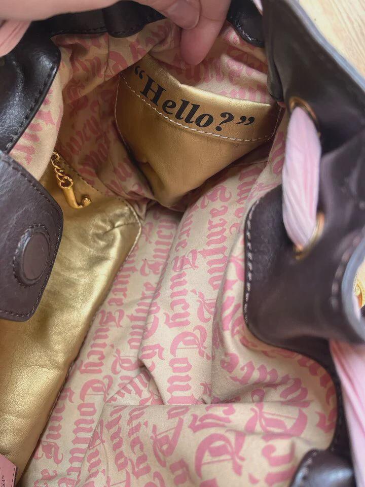 Genuine Juicy Couture Pink and Brown Daydreamer Tote with Matching Wallet – Designer Handbag Set