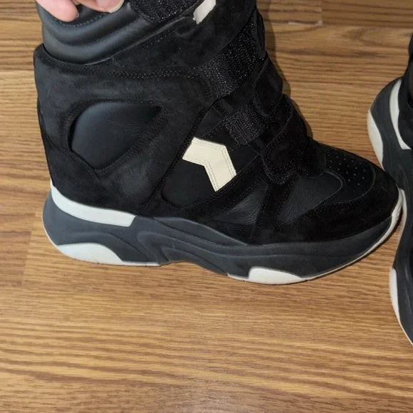 Isabel Marant Black and Cream Sneakers