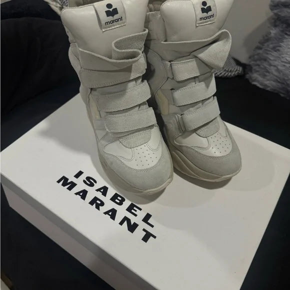 Isabel Marant Cream High-Top Sneakers