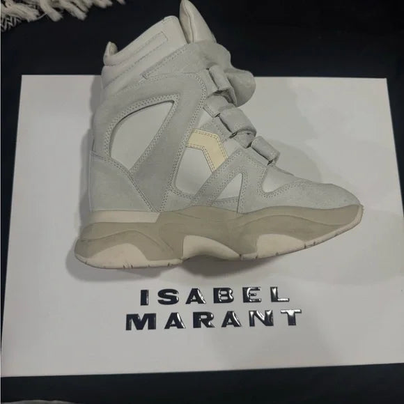 Isabel Marant Cream High-Top Sneakers