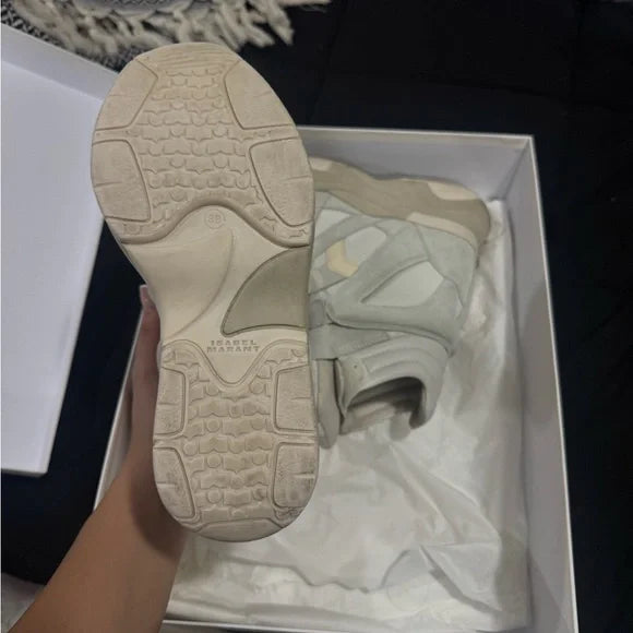 Isabel Marant Cream High-Top Sneakers