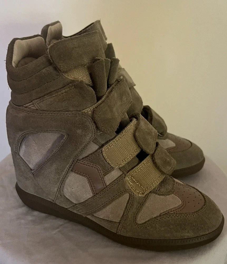 Isabel Marant BEKETT Suede Hidden Wedge Sneakers Shoes