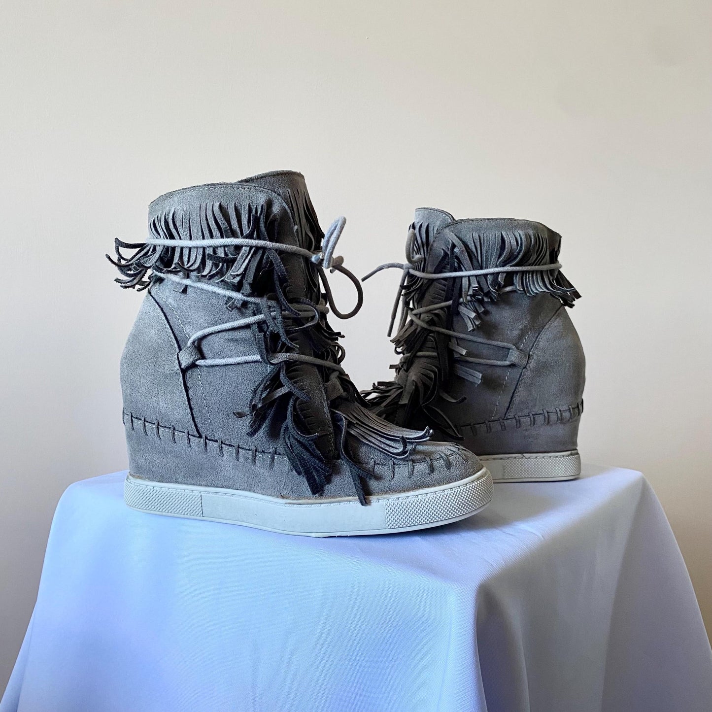 Unbranded Bekett Wedge Suede Leather Hi-Top Like Isabel Marant Sneakers Shoes Womens Size EUR 38