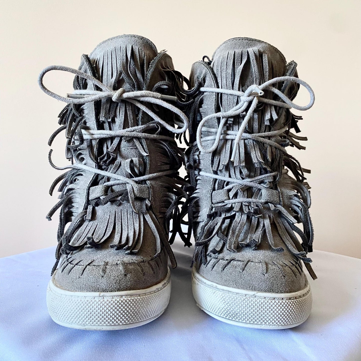 Unbranded Bekett Wedge Suede Leather Hi-Top Like Isabel Marant Sneakers Shoes Womens Size EUR 38