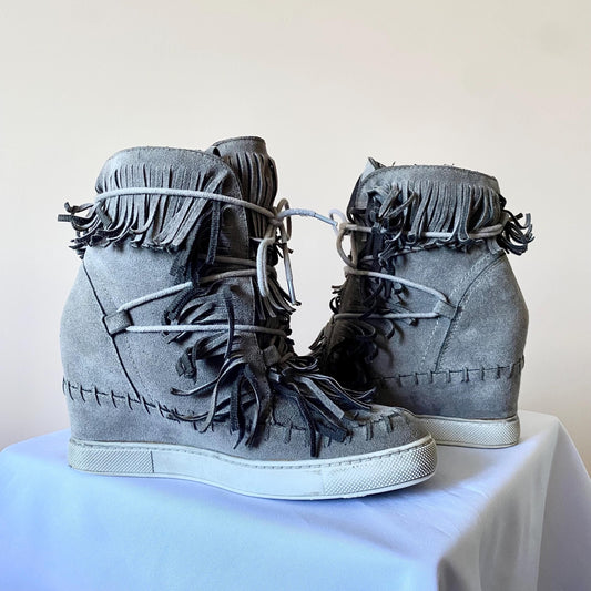 Unbranded Bekett Wedge Suede Leather Hi-Top Like Isabel Marant Sneakers Shoes Womens Size EUR 38