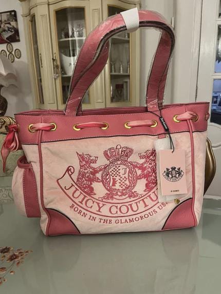 Juicy Couture Pink Daydreamer Bag – NWT, Rare Y2K Velour Tote with Scottie Dog Charms