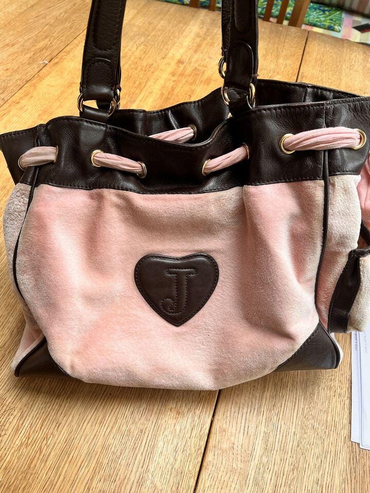 Genuine Juicy Couture Pink and Brown Daydreamer Tote with Matching Wallet – Designer Handbag Set