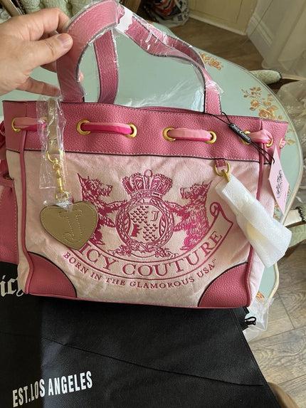 Juicy Couture Pink Daydreamer Bag – NWT, Rare Y2K Velour Tote with Scottie Dog Charms