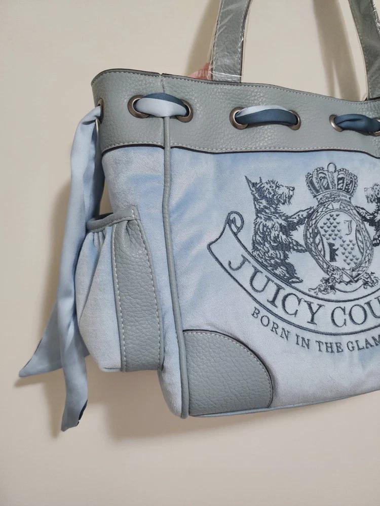 Juicy Couture Dusk Blue Daydreamer Handbag – Rare Shoulder Bag with Scottie Dog &amp; Twig Charm