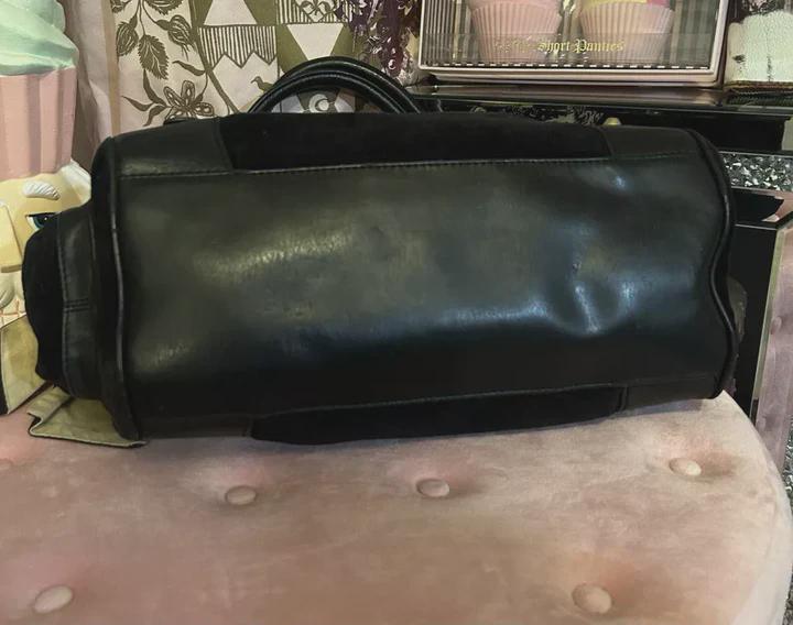 Y2K Juicy Couture Black Velour Daydreamer Tote with Scotty Dog Charm &amp; Wallet – Vintage Designer Handbag