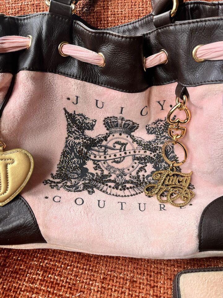 Genuine Juicy Couture Pink and Brown Daydreamer Tote with Matching Wallet – Designer Handbag Set