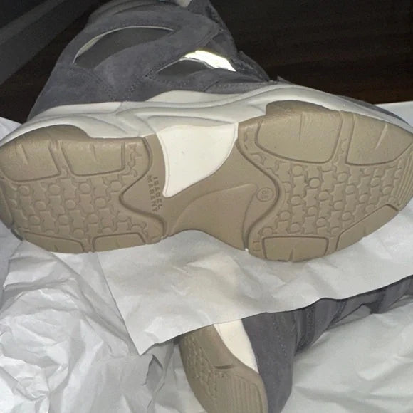 Isabel Marant Gray and Cream High-Top Sneakers