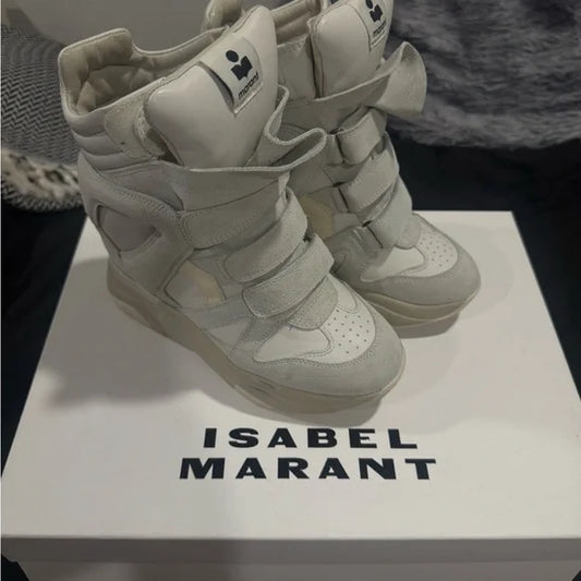 Isabel Marant Cream High-Top Sneakers