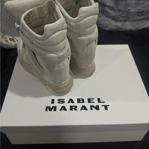 Isabel Marant Cream High-Top Sneakers