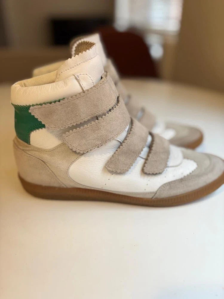 $745  ISABEL MARANT White / Beige/ Green High-top Sneakers size 39