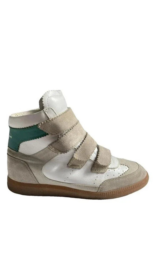 $745  ISABEL MARANT White / Beige/ Green High-top Sneakers size 39